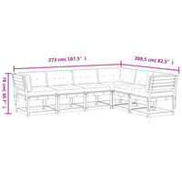 Set Divani Giardino 6 pz con Cuscini in Legno Massello di Pino