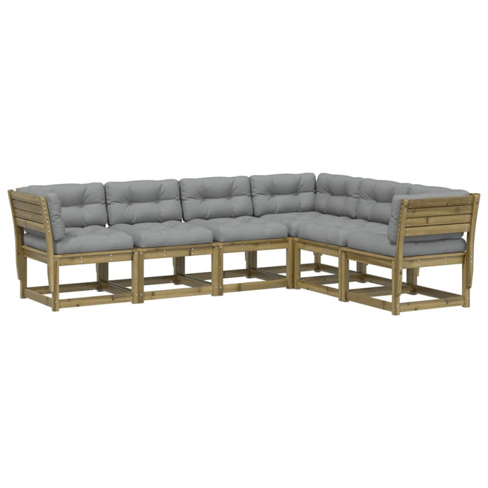 Set Divani da Giardino 6pz con Cuscini Legno Impregnato di Pinocod mxl 88505