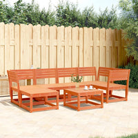 Set Divani da Giardino 6 pz Marrone Cera Legno Massello Pino