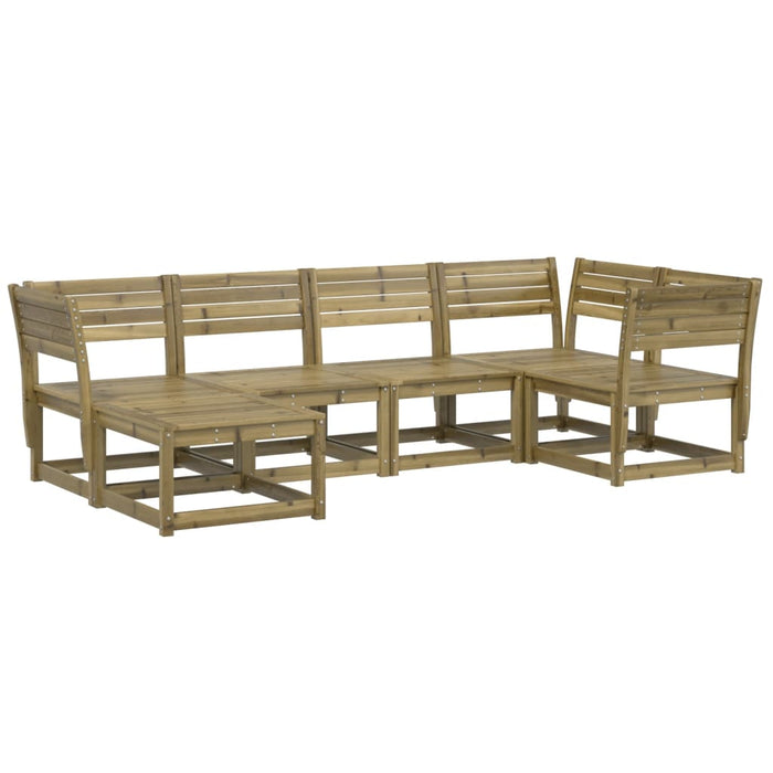 Set Divani da Giardino 6 pz in Legno Impregnato di Pino 3217034