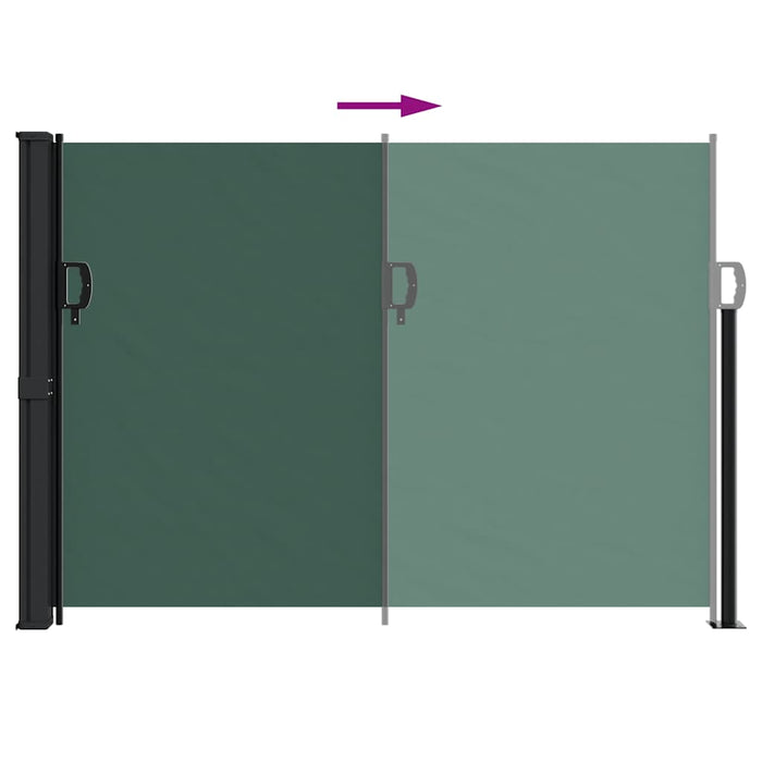 Tenda da Sole Laterale Retrattile Verde Scuro 140x500 cm 4004425