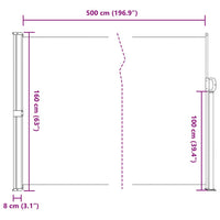 Tenda da Sole Laterale Retrattile Marrone 160x500 cm