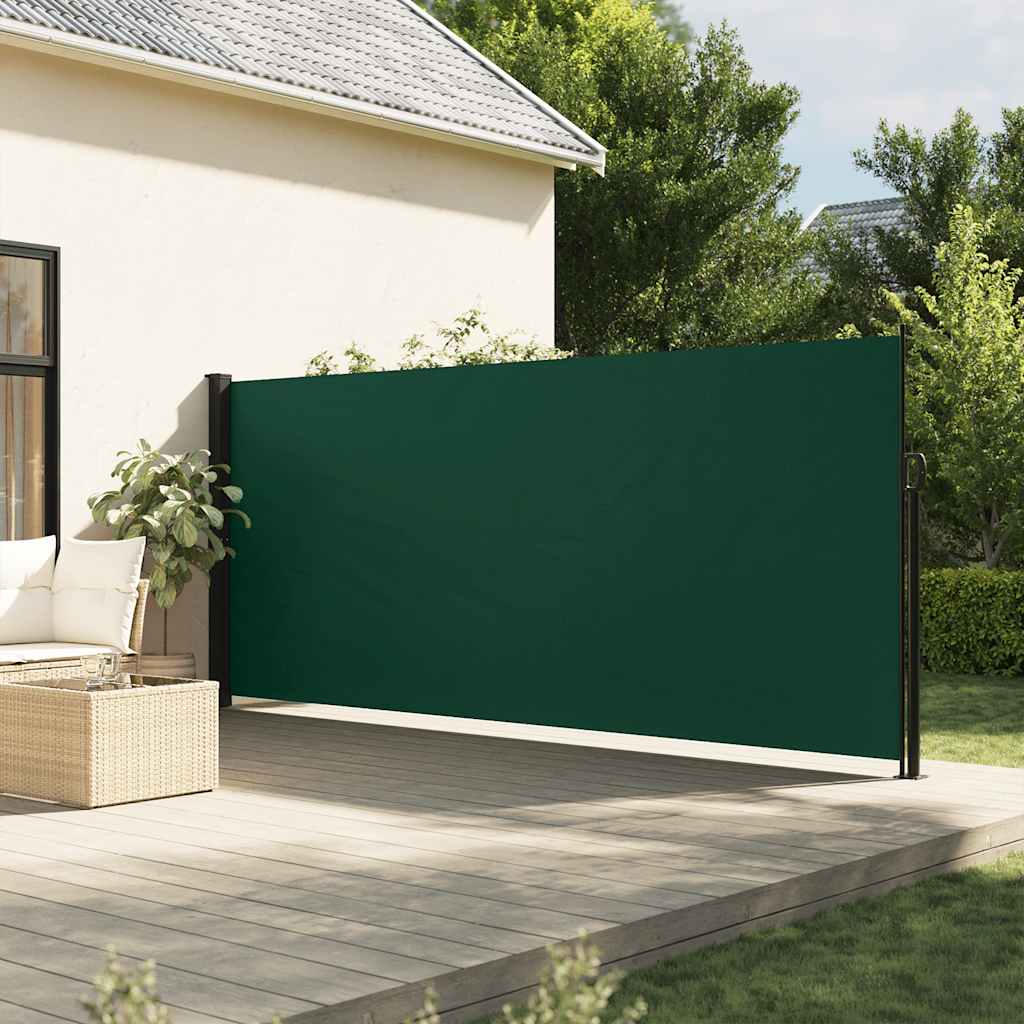 Tenda da Sole Laterale Retrattile Verde Scuro 160x500 cm