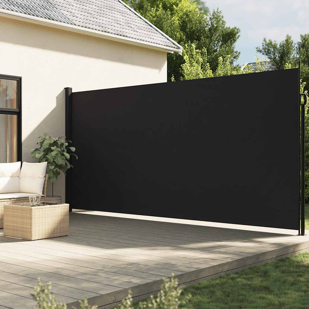 Tenda da Sole Laterale Retrattile Nera 200x600 cm 4004549