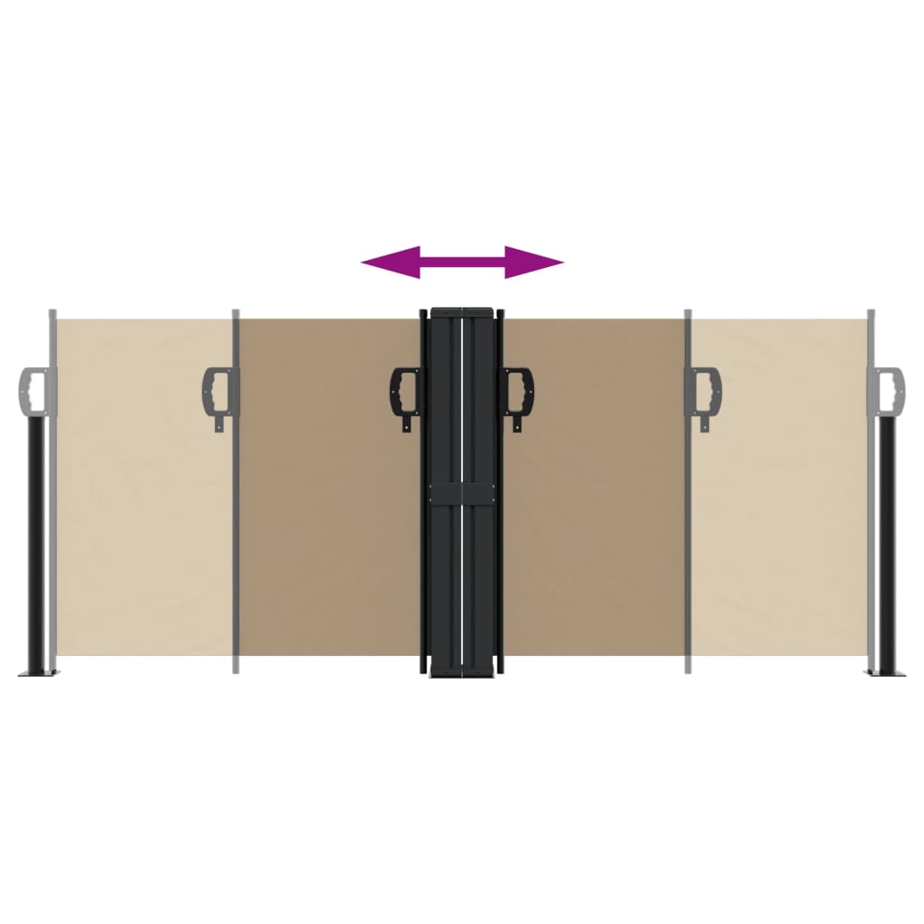 Tenda da Sole Laterale Retrattile Tortora 100x600 cm 4004589