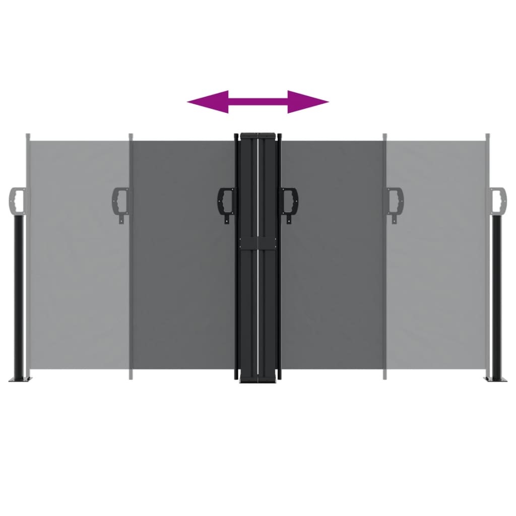 Tenda da Sole Laterale Retrattile Nera 120x600 cm 4004594