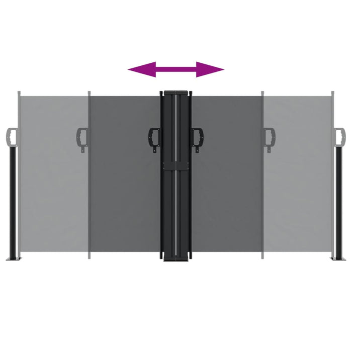 Tenda da Sole Laterale Retrattile Nera 120x600 cm 4004594