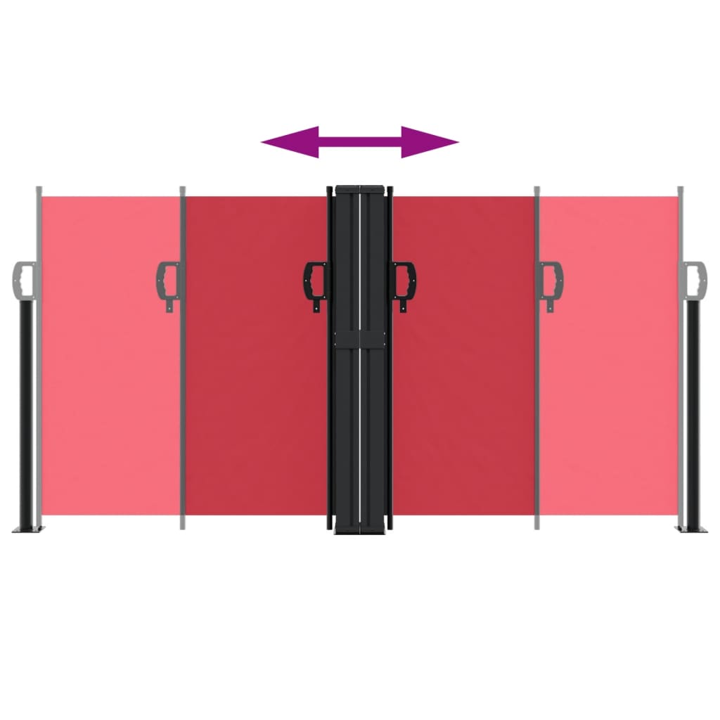 Tenda da Sole Laterale Retrattile Rossa 120x600 cm 4004597