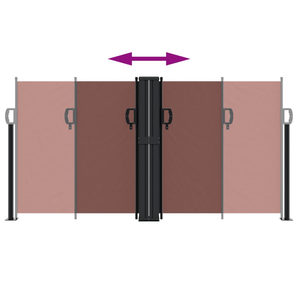 Tenda da Sole Laterale Retrattile Marrone 120x600 cm