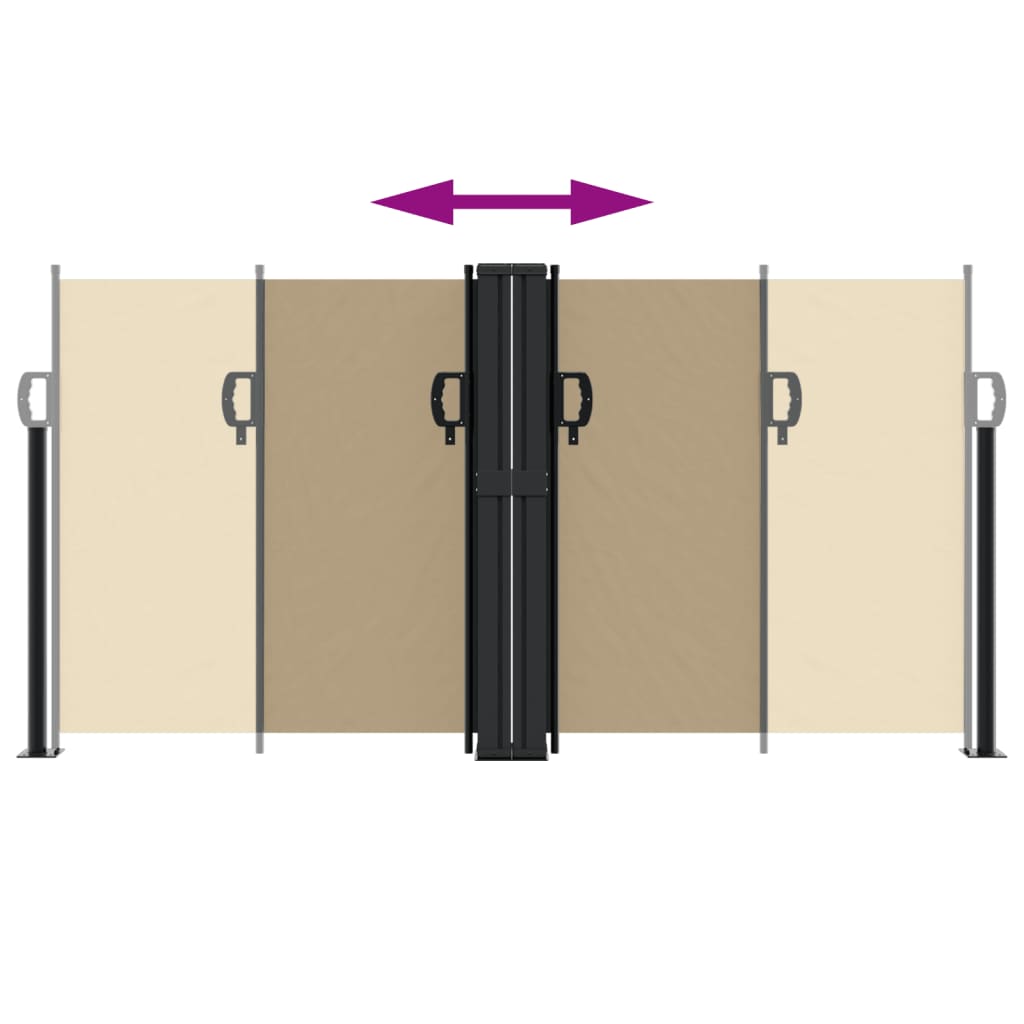 Tenda da Sole Laterale Retrattile Beige 120x600 cm