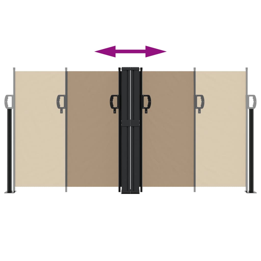Tenda da Sole Laterale Retrattile Tortora 120x600 cm 4004604