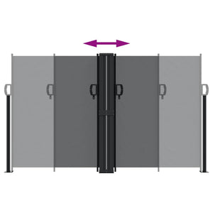 Tenda da Sole Laterale Retrattile Nera 140x600 cm