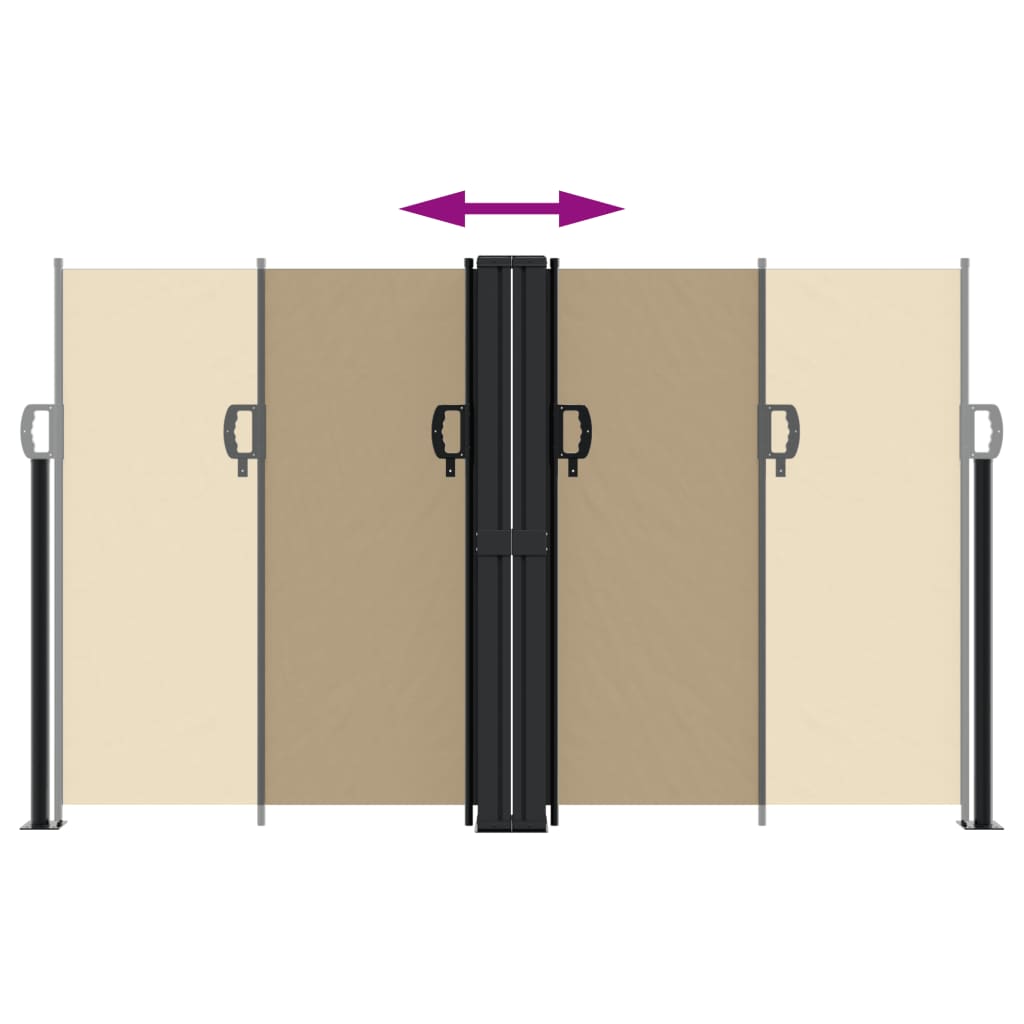 Tenda da Sole Laterale Retrattile Beige 140x600 cm