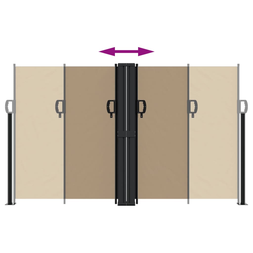 Tenda da Sole Laterale Retrattile Tortora 140x600 cm