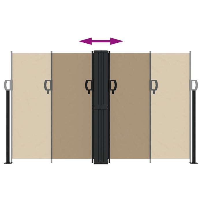 Tenda da Sole Laterale Retrattile Tortora 140x600 cm