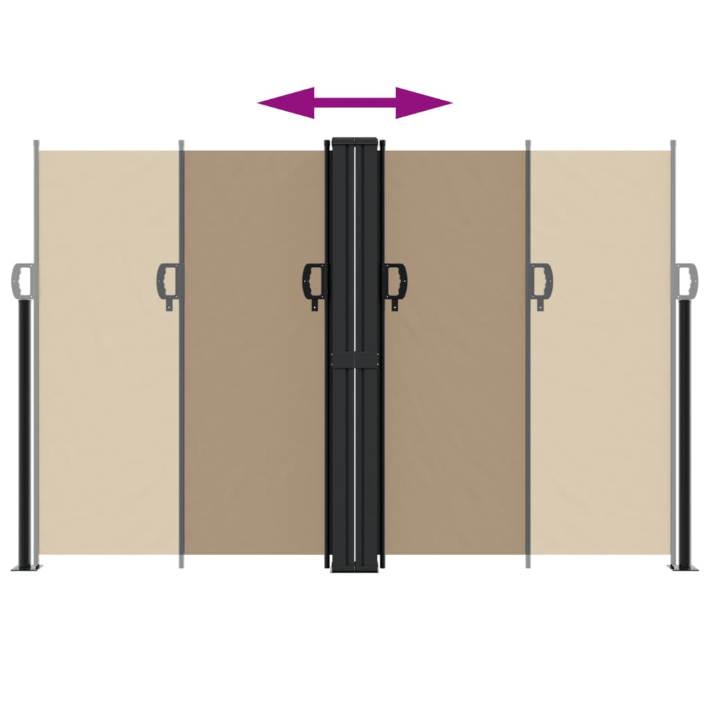 Tenda da Sole Laterale Retrattile Tortora 160x600 cm 4004634