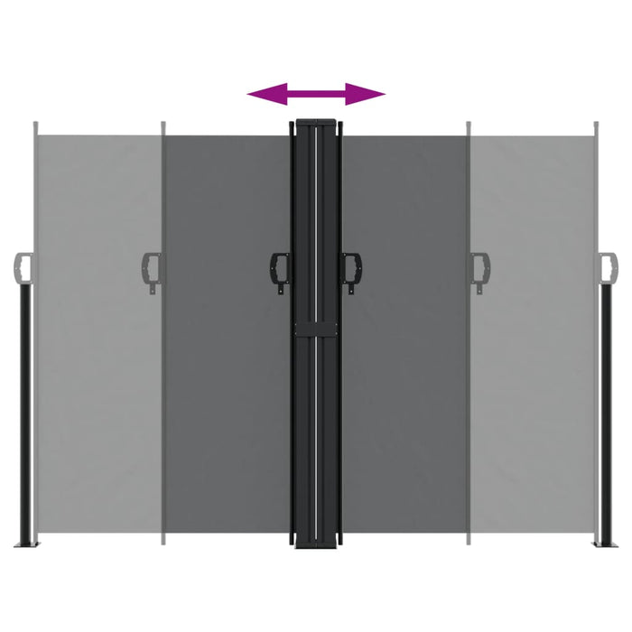 Tenda da Sole Laterale Retrattile Nera 180x600 cm 4004639