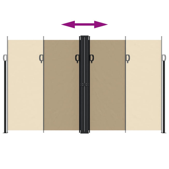 Tenda da Sole Laterale Retrattile Beige 200x600 cm 4004660