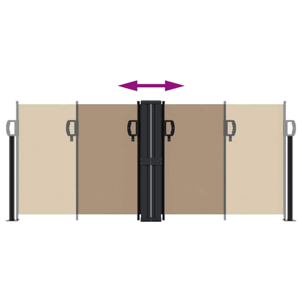 Tenda da Sole Laterale Retrattile Tortora 100x1000 cm 4004694