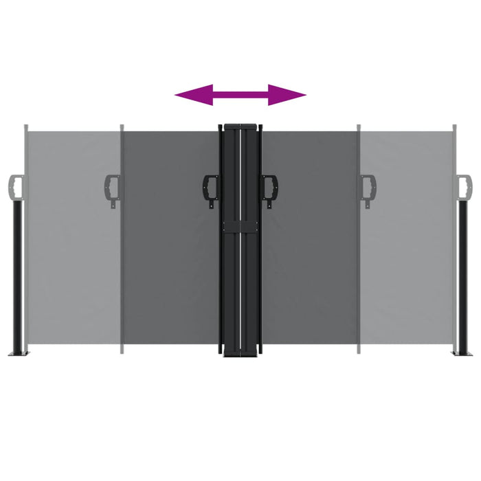 Tenda da Sole Laterale Retrattile Nera 120x1000 cm 4004699