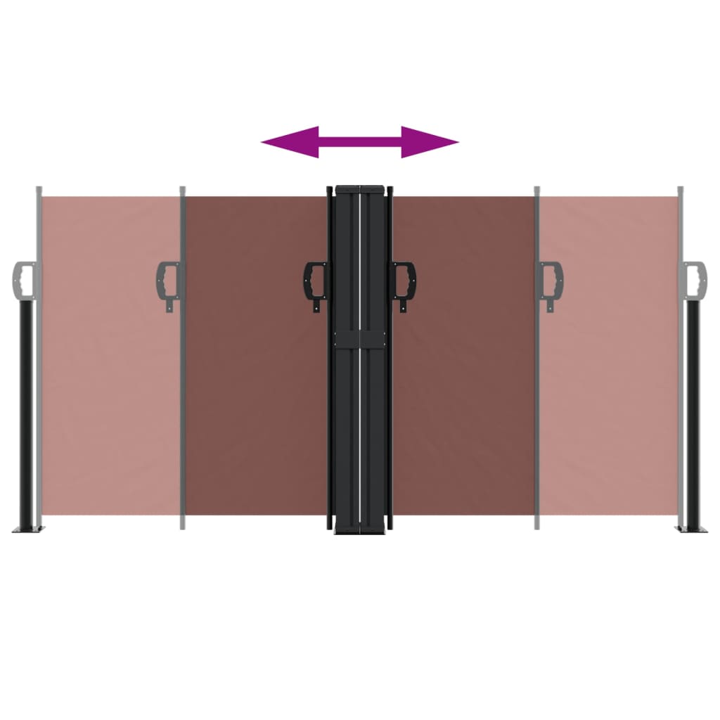 Tenda da Sole Laterale Retrattile Marrone 120x1000 cm