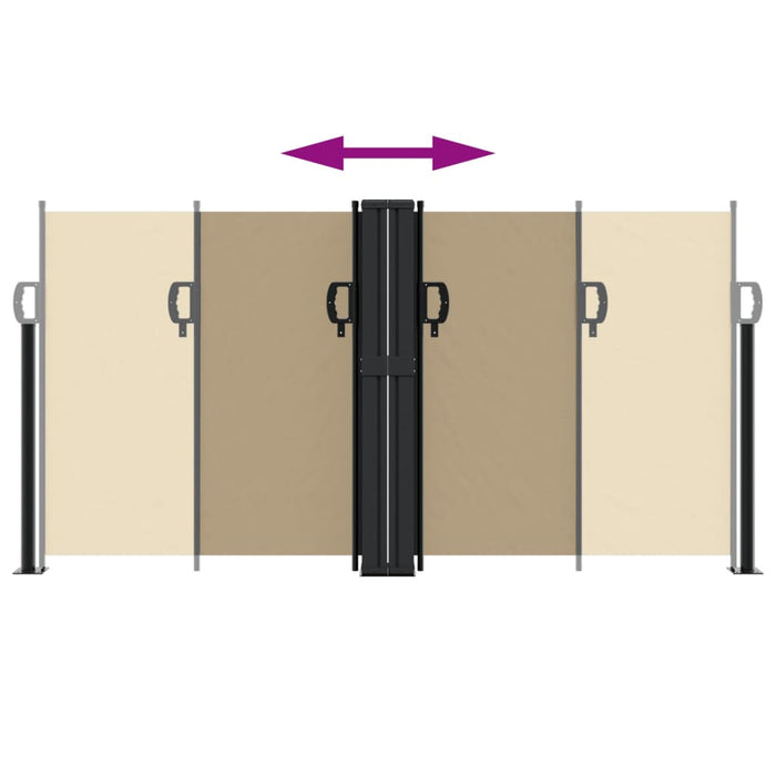 Tenda da Sole Laterale Retrattile Beige 120x1000 cm 4004705