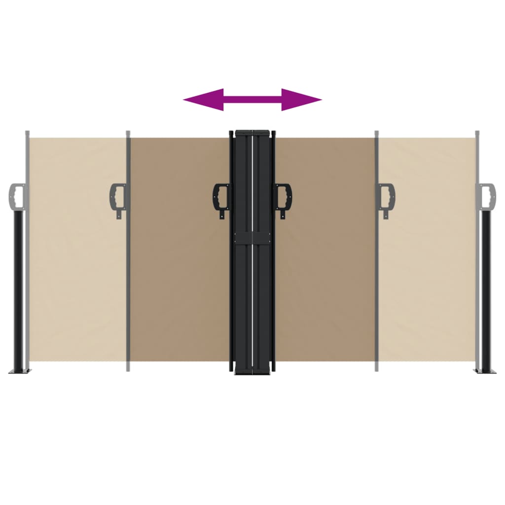 Tenda da Sole Laterale Retrattile Tortora 120x1000 cm 4004709