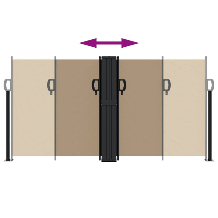 Tenda da Sole Laterale Retrattile Tortora 120x1000 cm 4004709