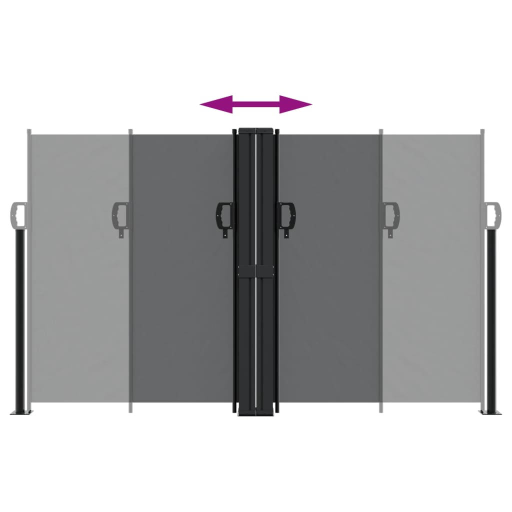 Tenda da Sole Laterale Retrattile Nera 140x1000 cm 4004714