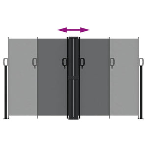 Tenda da Sole Laterale Retrattile Nera 140x1000 cm 4004714