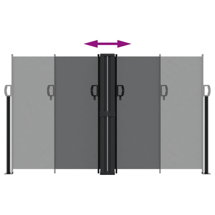 Tenda da Sole Laterale Retrattile Nera 140x1000 cm 4004714