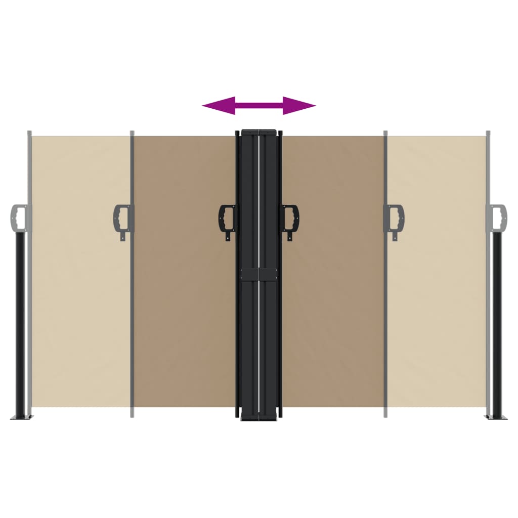 Tenda da Sole Laterale Retrattile Tortora 140x1000 cm