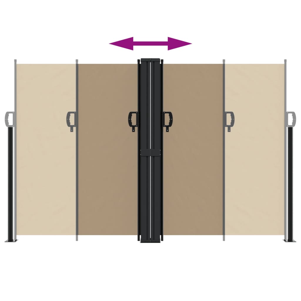 Tenda da Sole Laterale Retrattile Tortora 160x1000 cm 4004739