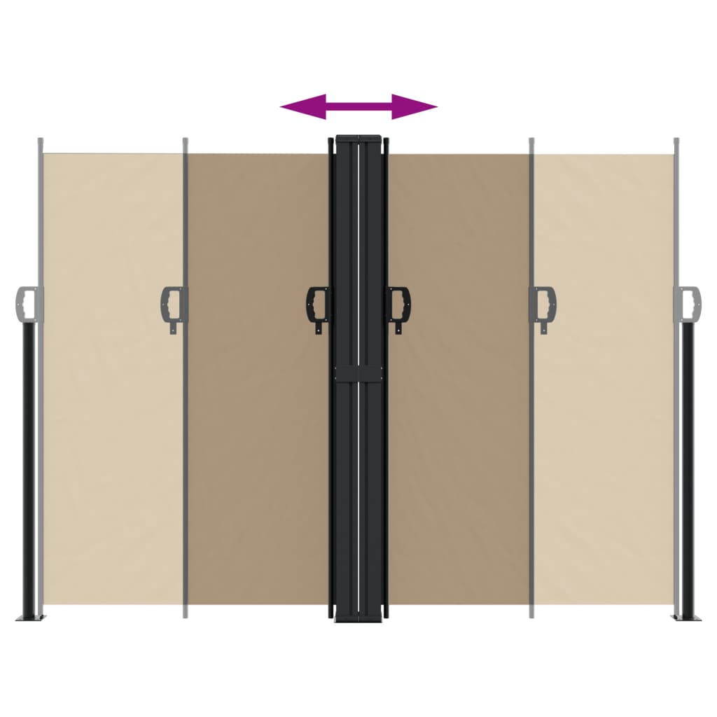 Tenda da Sole Laterale Retrattile Tortora 180x1000 cm 4004754