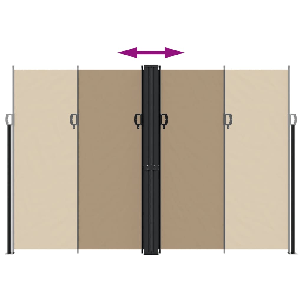 Tenda da Sole Laterale Retrattile Tortora 220x1000 cm 4004784