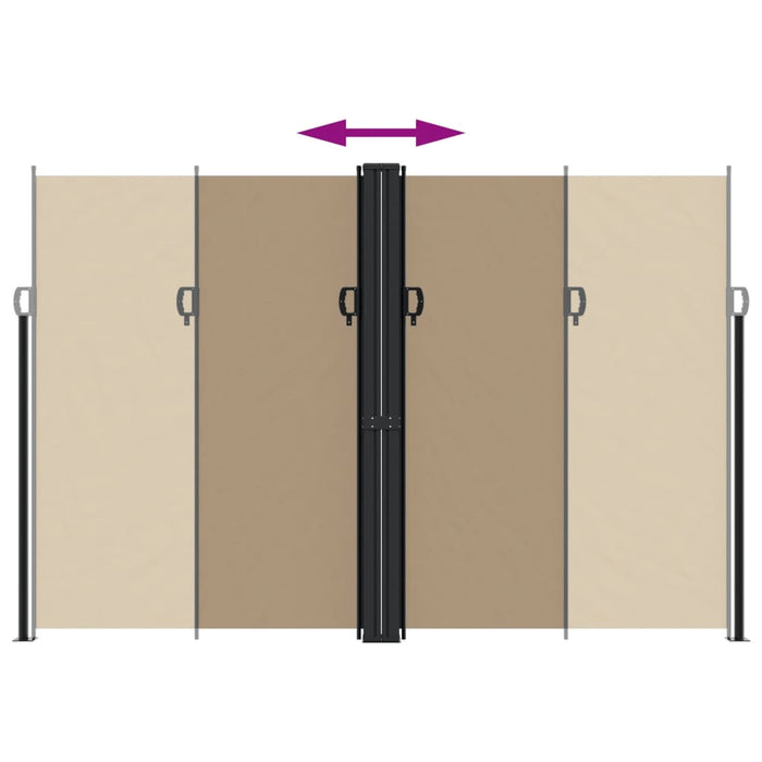 Tenda da Sole Laterale Retrattile Tortora 220x1000 cm 4004784