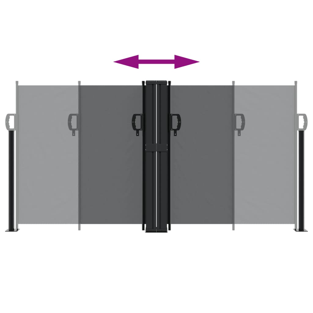 Tenda da Sole Laterale Retrattile Nera 120x1200 cm 4004789