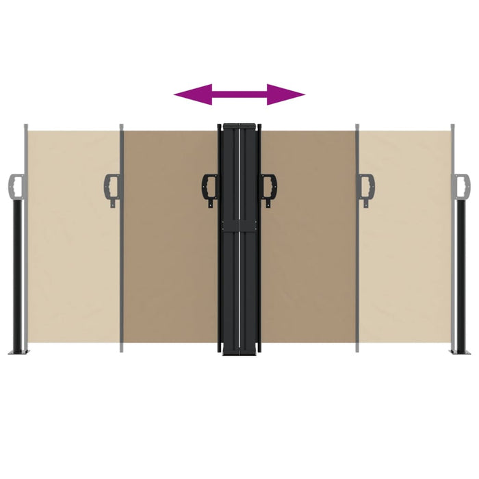 Tenda da Sole Laterale Retrattile Tortora 120x1200 cm