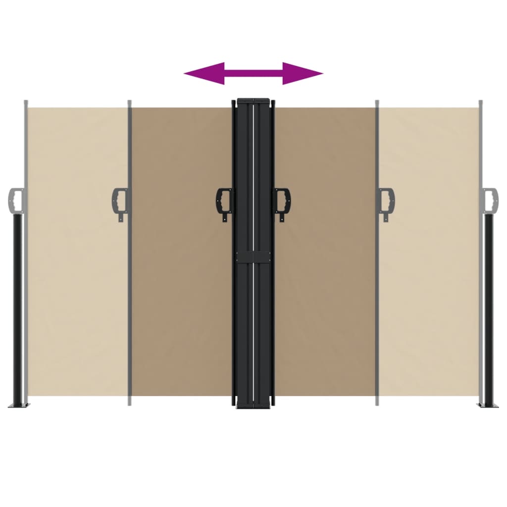 Tenda da Sole Laterale Retrattile Tortora 160x1200 cm 4004829