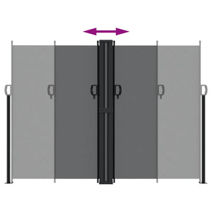 Tenda da Sole Laterale Retrattile Nera 180x1200 cm 4004834