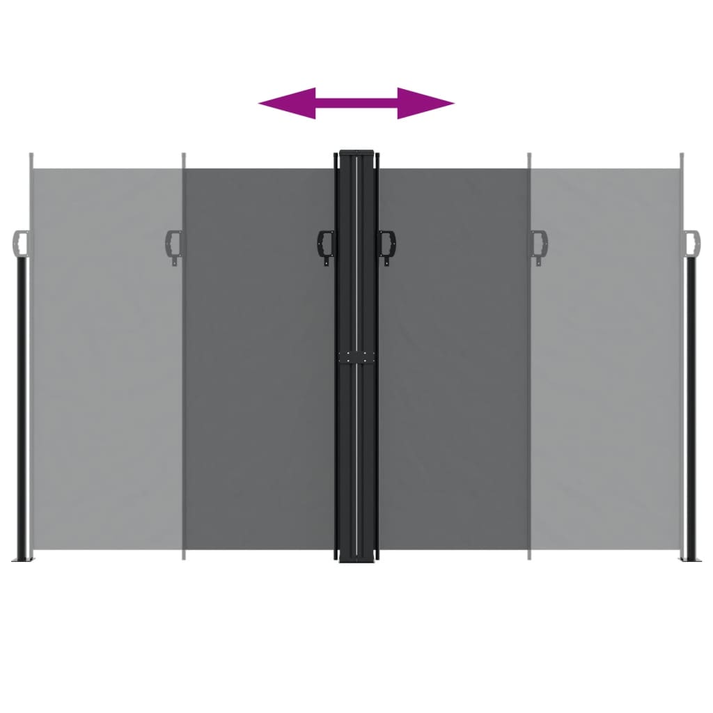 Tenda da Sole Laterale Retrattile Nera 200x1200 cm 4004849