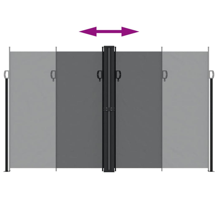 Tenda da Sole Laterale Retrattile Nera 200x1200 cm 4004849