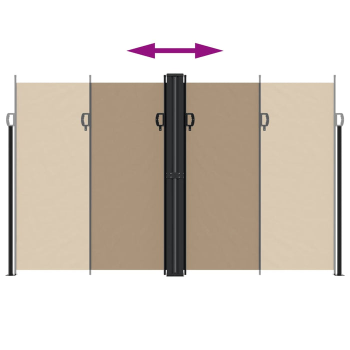 Tenda da Sole Laterale Retrattile Tortora 200x1200 cm 4004859