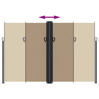 Tenda da Sole Laterale Retrattile Tortora 220x1200 cm