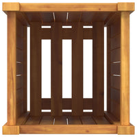 Fioriera rialzata per aiuola da giardino con rivestimento 31 x 31 x 75 cm in legno massello di acacia marrone 02_0038131
