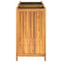 Fioriera aiuola rialzata vassoio piante fiori terrazza giardino con fodera 84 x 42 x 75 cm legno massello di acacia marrone 02_0038146