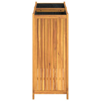 Vassoio per fioriera aiuola rialzata piante fiori terrazza giardino con rivestimento 84 x 42 x 100 cm legno massello di acacia marrone 02_0038145