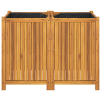 Fioriera Giardino con Rivestimento 100x50x75 cm Massello Acacia