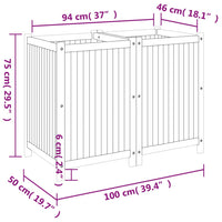 Fioriera Giardino con Rivestimento 100x50x75 cm Massello Acacia