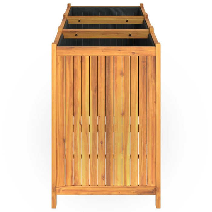 Fioriera Giardino con Rivestimento 150x50x75 cm Massello Acacia 366446